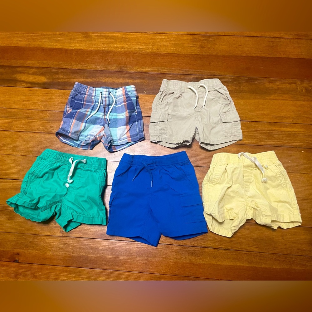 Baby GAP Kids Shorts Set - Blue, Green, Yellow, Beige, Plaid Size 18-24 Months